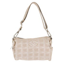 CHANEL New Travel Line Shoulder Bag Beige CC Auth 146622-13