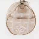 CHANEL New Travel Line Shoulder Bag Nylon Beige CC Auth 146622-3