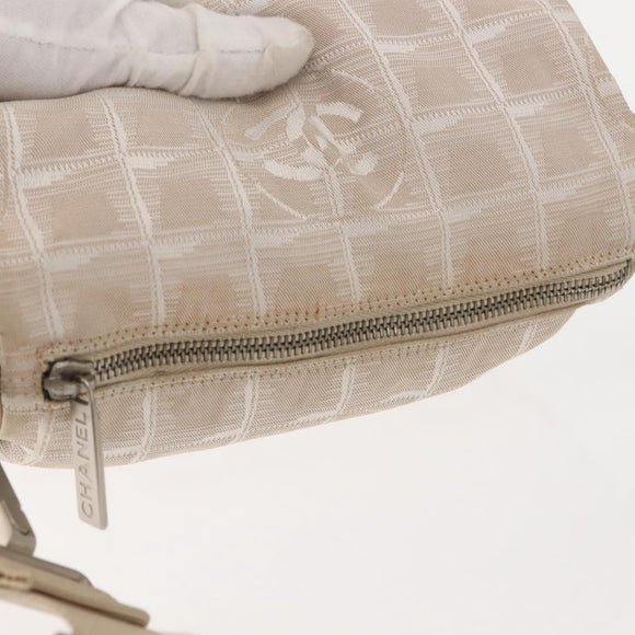 CHANEL New Travel Line Shoulder Bag Beige CC Auth 146622