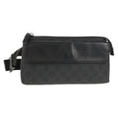 GUCCI GG Supreme Waist bag PVC Black Silver 161833 Auth 146624V-1
