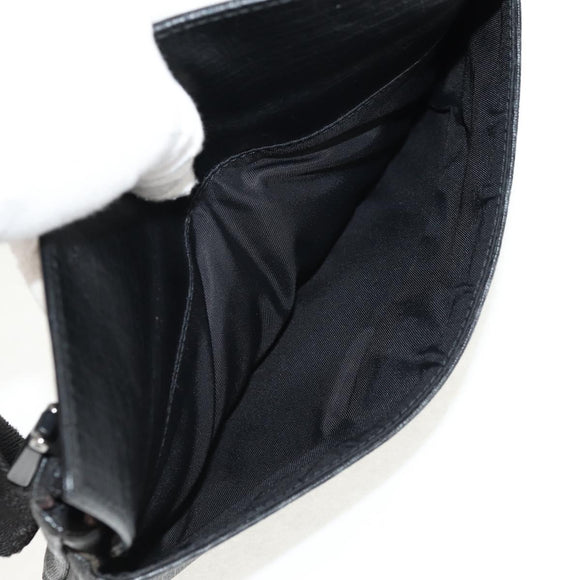 GUCCI GG Supreme Waist bag PVC Black Silver 161833 Auth 146624V