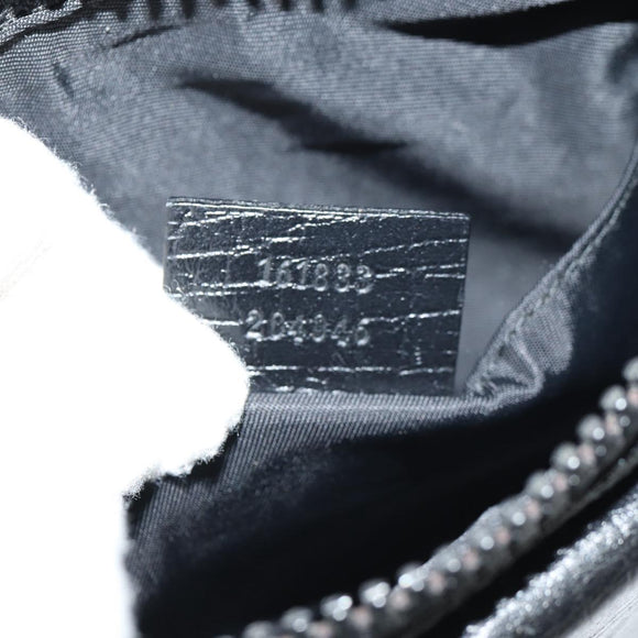 GUCCI GG Supreme Waist bag PVC Black Silver 161833 Auth 146624V