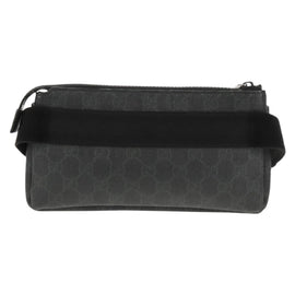 GUCCI GG Supreme Waist bag PVC Black Silver 161833 Auth 146624V - 0