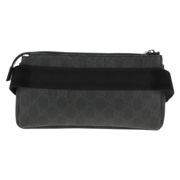 GUCCI GG Supreme Waist bag PVC Black Silver 161833 Auth 146624V - 0