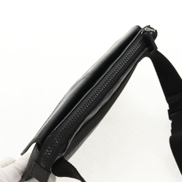 GUCCI GG Supreme Waist bag PVC Black Silver 161833 Auth 146624V