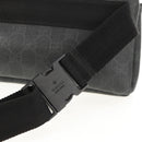 GUCCI GG Supreme Waist bag PVC Black Silver 161833 Auth 146624V-8