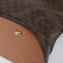 CELINE Macadam Canvas Hand Bag PVC Leather Brown Gold Auth 146628-14