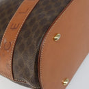 CELINE Macadam Canvas Hand Bag PVC Leather Brown Gold Auth 146628-15