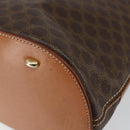 CELINE Macadam Canvas Hand Bag PVC Leather Brown Gold Auth 146628-16