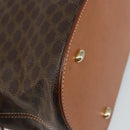 CELINE Macadam Canvas Hand Bag PVC Leather Brown Gold Auth 146628-17