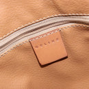 CELINE Macadam Canvas Hand Bag PVC Leather Brown Gold Auth 146628-18