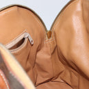 CELINE Macadam Canvas Hand Bag PVC Leather Brown Gold Auth 146628-19