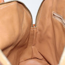 CELINE Macadam Canvas Hand Bag PVC Leather Brown Gold Auth 146628-20