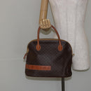 CELINE Macadam Canvas Hand Bag PVC Leather Brown Gold Auth 146628-22