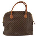 CELINE Macadam Canvas Hand Bag PVC Leather Brown Gold Auth 146628-2