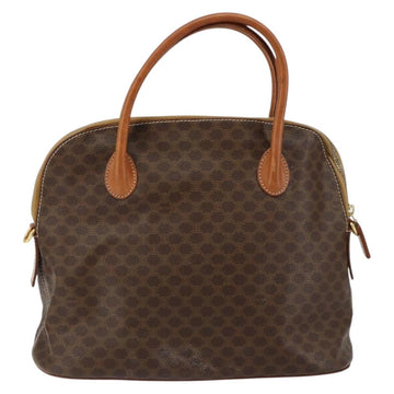 CELINE Macadam Canvas Hand Bag PVC Leather Brown Gold Auth 146628 - 0