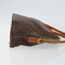 CELINE Macadam Canvas Hand Bag PVC Leather Brown Gold Auth 146628-3
