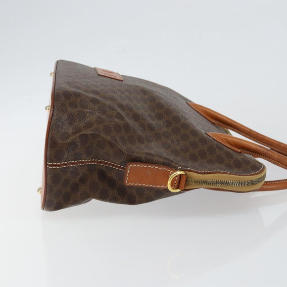 CELINE Macadam Canvas Hand Bag PVC Leather Brown Gold Auth 146628