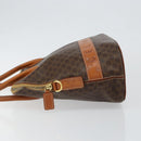 CELINE Macadam Canvas Hand Bag PVC Leather Brown Gold Auth 146628-4