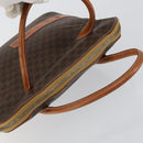 CELINE Macadam Canvas Hand Bag PVC Leather Brown Gold Auth 146628-6