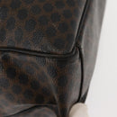 CELINE Macadam Canvas Tote Bag PVC Leather Black Gold Auth 146629-14