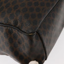 CELINE Macadam Canvas Tote Bag PVC Leather Black Gold Auth 146629-16