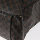 CELINE Macadam Canvas Tote Bag PVC Leather Black Gold Auth 146629-9