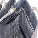 CELINE Macadam Canvas Tote Bag PVC Leather Black Gold Auth 146629-19