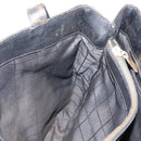 CELINE Macadam Canvas Tote Bag PVC Leather Black Gold Auth 146629-21