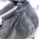 CELINE Macadam Canvas Tote Bag PVC Leather Black Gold Auth 146629-22