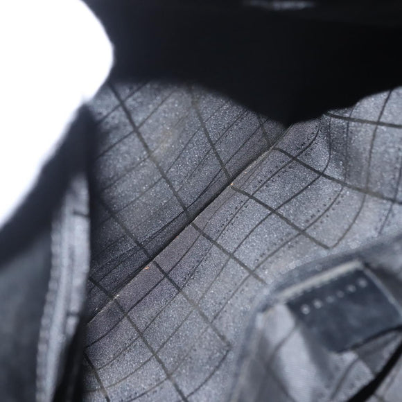 CELINE Macadam Canvas Tote Bag PVC Leather Black Gold Auth 146629