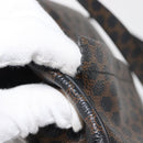 CELINE Macadam Canvas Tote Bag PVC Leather Black Gold Auth 146629-10