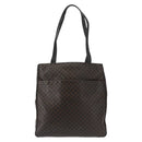 CELINE Macadam Canvas Tote Bag PVC Leather Black Gold Auth 146629-13