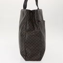 CELINE Macadam Canvas Tote Bag PVC Leather Black Gold Auth 146629-4
