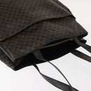 CELINE Macadam Canvas Tote Bag PVC Leather Black Gold Auth 146629-6
