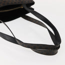 CELINE Macadam Canvas Tote Bag PVC Leather Black Gold Auth 146629-7