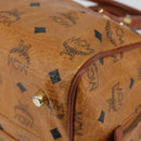 MCM Vicetos Logogram Hand Bag PVC Brown Gold Auth 146632-9