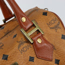 MCM Vicetos Logogram Hand Bag PVC Brown Gold Auth 146632-10