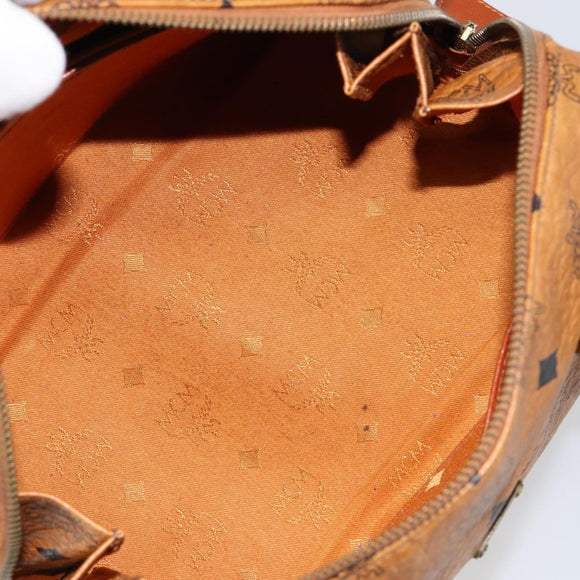 MCM Vicetos Logogram Hand Bag PVC Brown Gold Auth 146632
