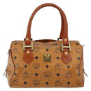MCM Vicetos Logogram Hand Bag PVC Brown Gold Auth 146632-13