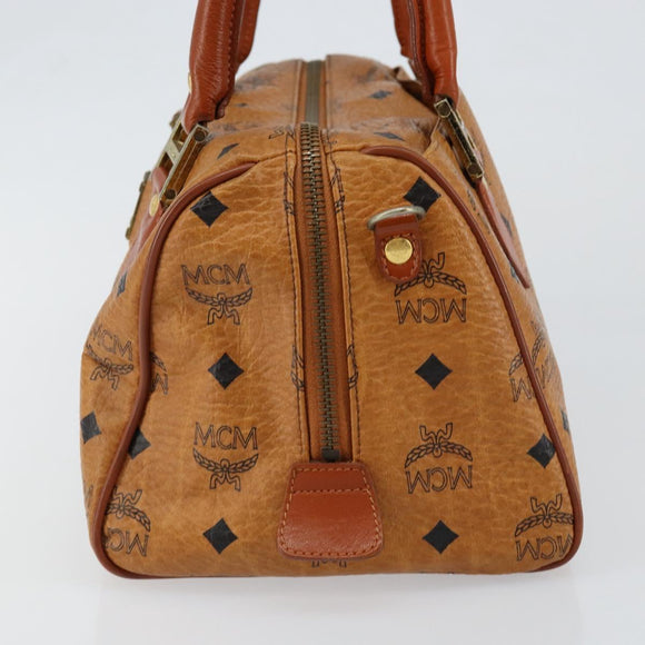 MCM Vicetos Logogram Hand Bag PVC Brown Gold Auth 146632