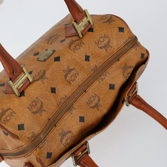 MCM Vicetos Logogram Hand Bag PVC Brown Gold Auth 146632