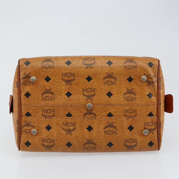 MCM Vicetos Logogram Hand Bag PVC Brown Gold Auth 146632