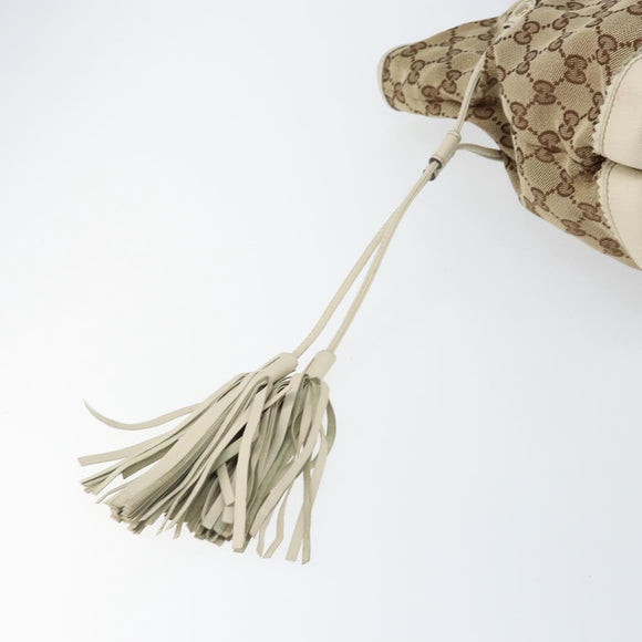 GUCCI GG Canvas Tote Bag Beige Gold 211954 Auth 146633