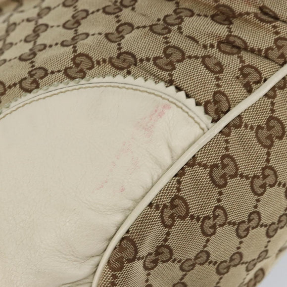 GUCCI GG Canvas Tote Bag Beige Gold 211954 Auth 146633