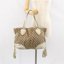 GUCCI GG Canvas Tote Bag Beige Gold 211954 Auth 146633-23