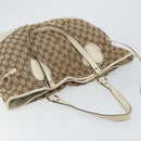 GUCCI GG Canvas Tote Bag Beige Gold 211954 Auth 146633-6