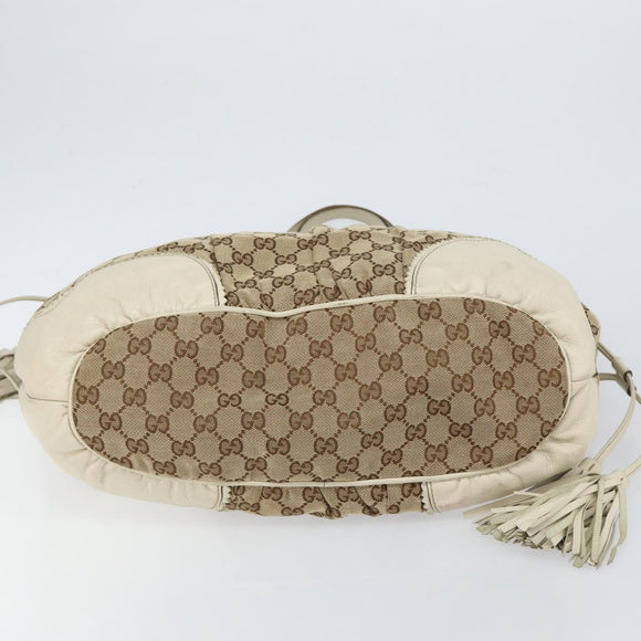 GUCCI GG Canvas Tote Bag Beige Gold 211954 Auth 146633