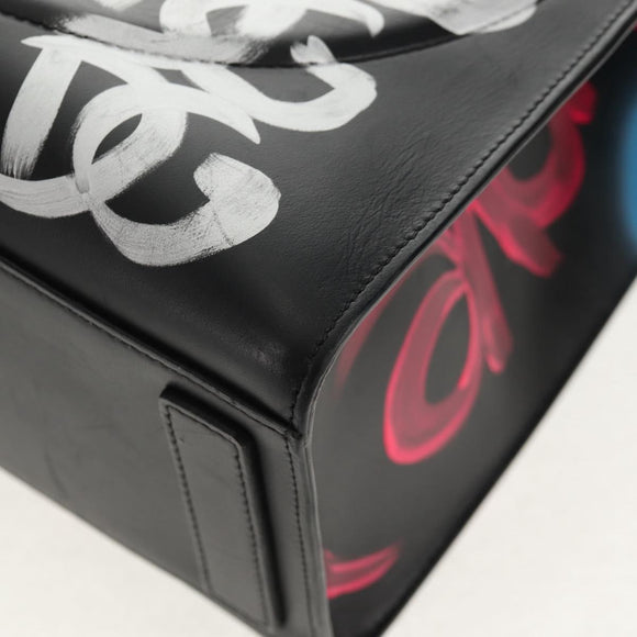 DOLCE&GABBANA Graffiti DAILY Hand Bag Leather Multicolor Auth 146637A