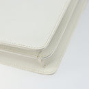 CELINE Hand Bag Leather White Gold Auth 146638-15